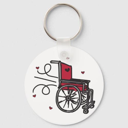 Rolling Wheelchair Keychain