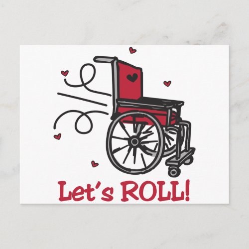 Rolling Wheelchair Postcard