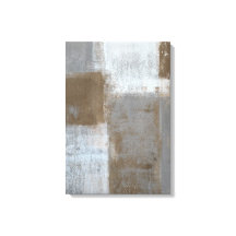 'Rolling With It' Grey and Brown Abstract Art