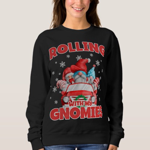 Rolling With My Gnomies Funny Gnomes In Car Christ Sweatshirt