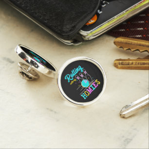 Rolling with My Homies Bowlers Playing Lapel Pin