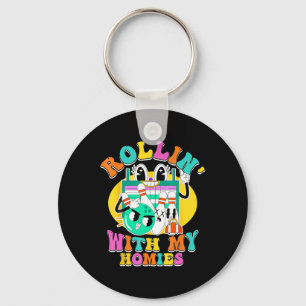 Rolling With My Homies Bowling Art For Kids Men Wo Keychain
