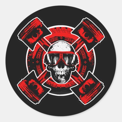 RollingBonez _ Nitro Pilot Classic Round Sticker