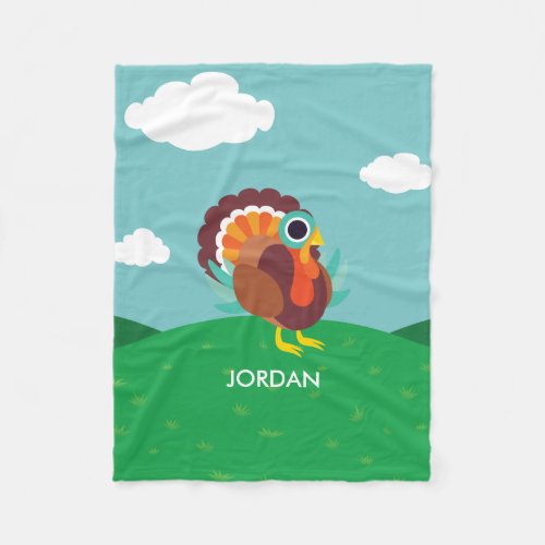 Rollo the Turkey Fleece Blanket