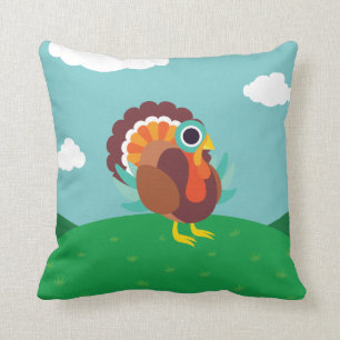 Rollo the Turkey Throw Pillow