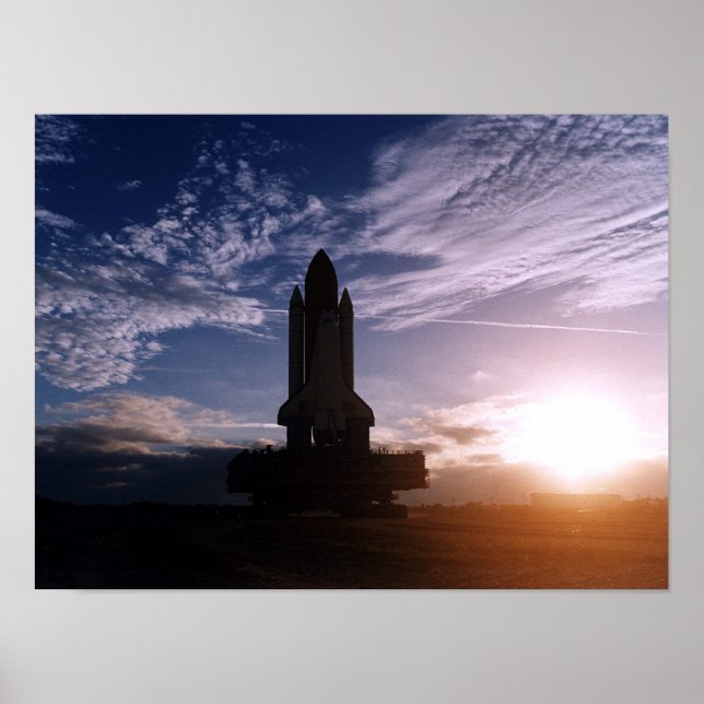 Rollout of Space Shuttle Discovery (STS-82) Poster (Front)