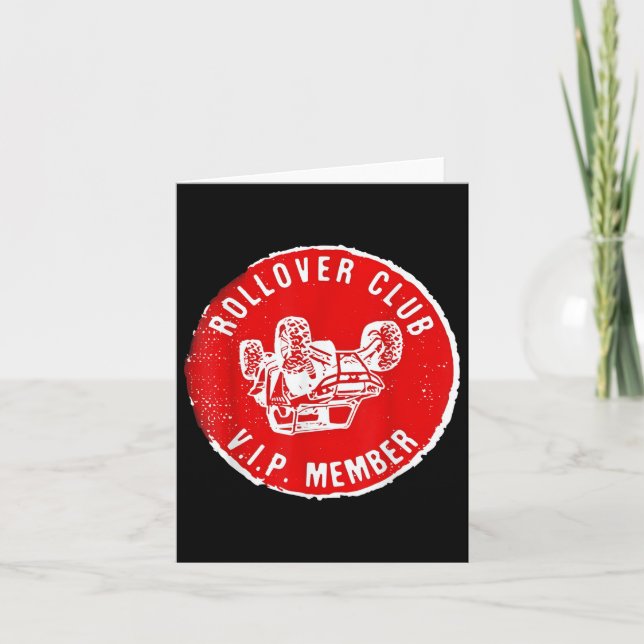 Rollover Club Utv Sxs Funny Side By Side Offroad R Card (Front)