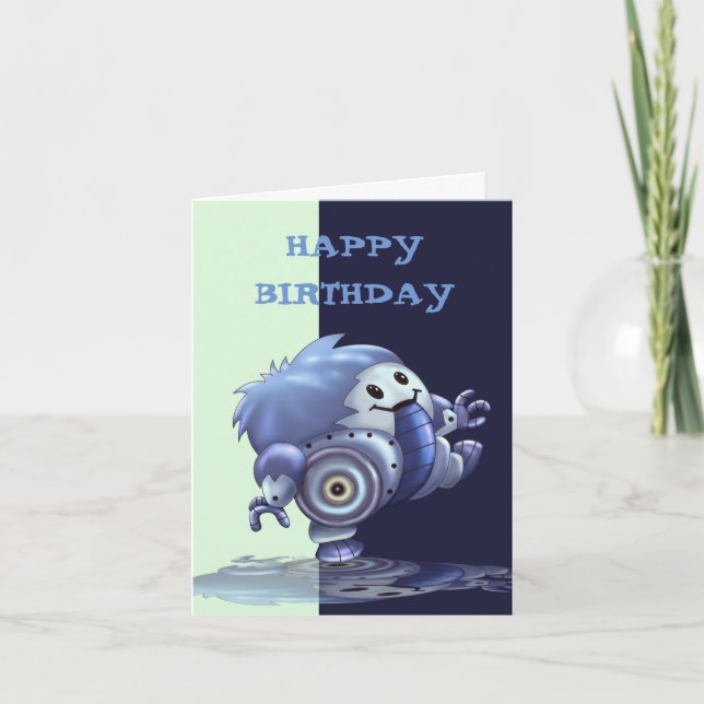 ROLO ROBOT CARTOON  2 Small (4.25" x 5.5") Card (Front)