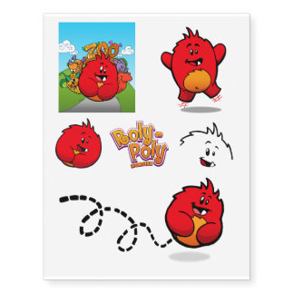 "Roly-Poly Monster" Temporary Tattoo Sheet