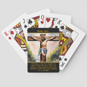 Rom 12:1 Savior Above Mountain Heights Poker Cards