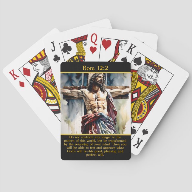 Rom 12:2 Radiant Christ Mountain Landscape Poker Cards (Back)
