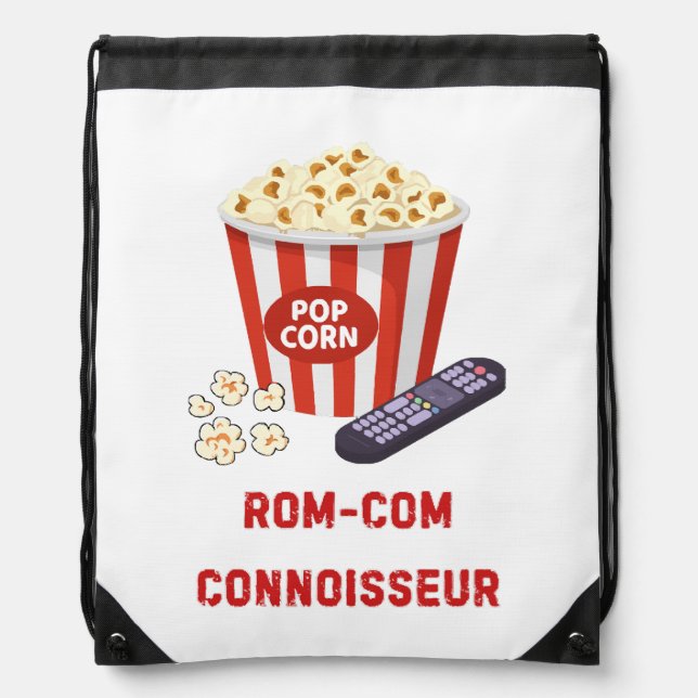 Rom-Com Connossieur Drawstring Bag (Front)