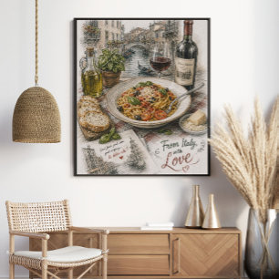 rom Italy, with Love   Venetian Pasta Poster