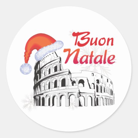 Roma Buon Natale Classic Round Sticker