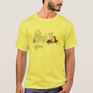 Roma Colosseum Vespa Couple Graphic T-Shirt