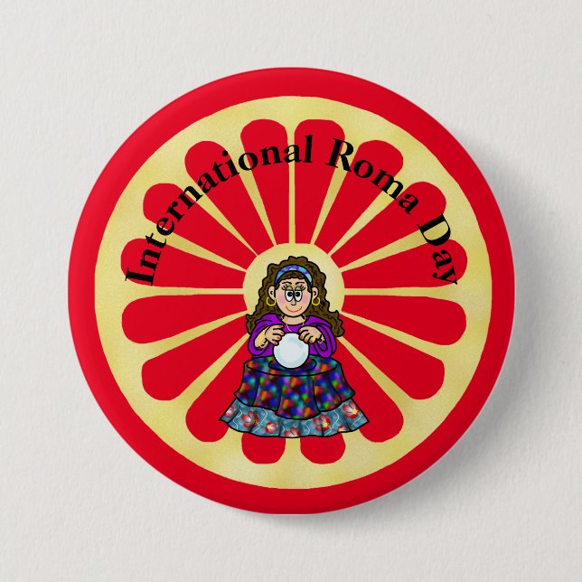 Roma Day Gypsy Fortune Teller Button (Front)