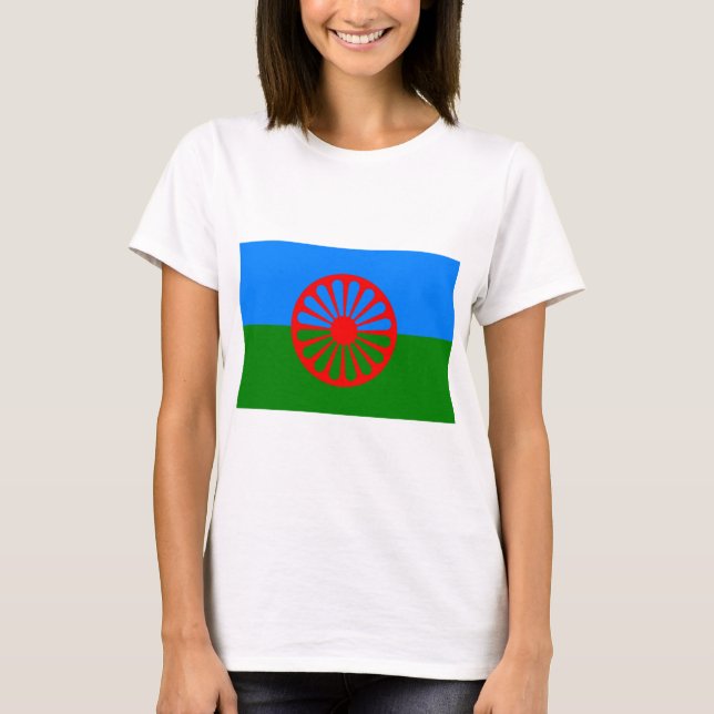 Roma Flag (Romani Flag) T-Shirt (Front)