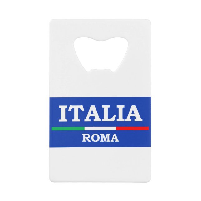 Roma Italia Azzurri Italian Flag Credit Card Bottle Opener (Front)