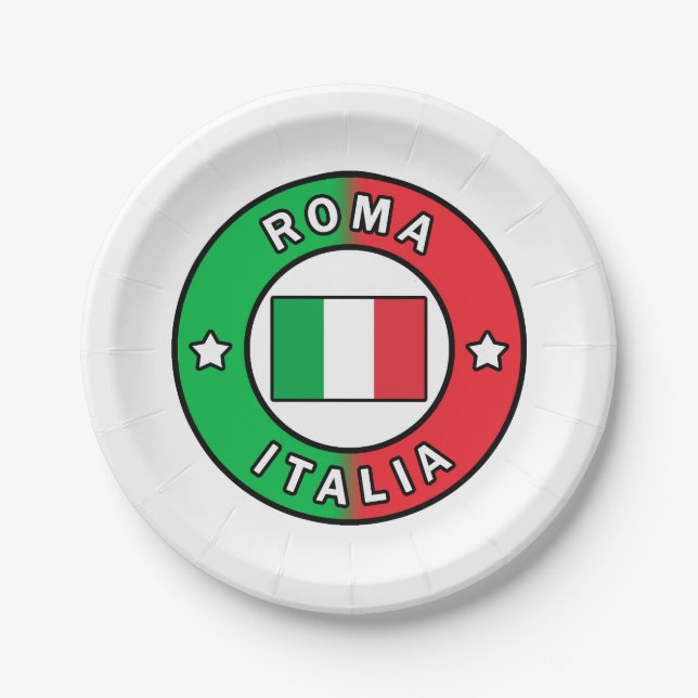 Roma Italia Paper Plates (Front)