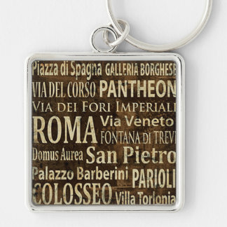 Roma, Italy Vintage Art Keychain