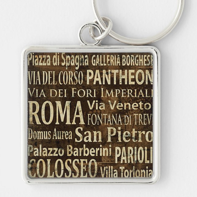 Roma, Italy Vintage Art Keychain (Front)