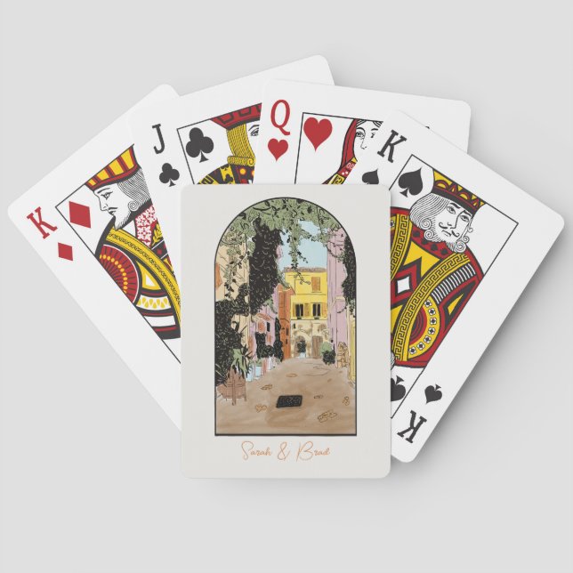 Roma Italy Wedding welcome bags. Wedding Favors. Poker Cards (Back)
