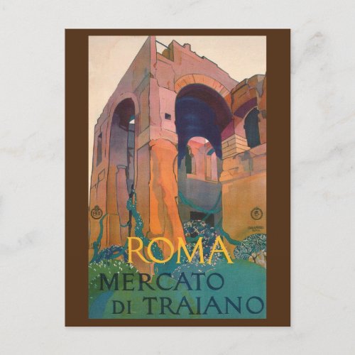 Roma Mercato Di Traiano Old Ruins Italy Travel Postcard