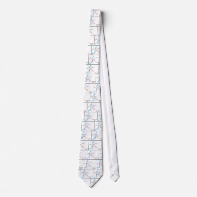 Roma Metro Map Neck Tie (Front)