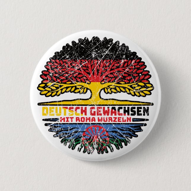 Roma Romani Deutsch Baum Wurzel Germany Button (Front)