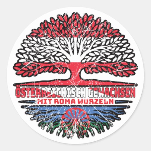 Roma Romani sterreichisch sterreich Baum Wurzel Classic Round Sticker