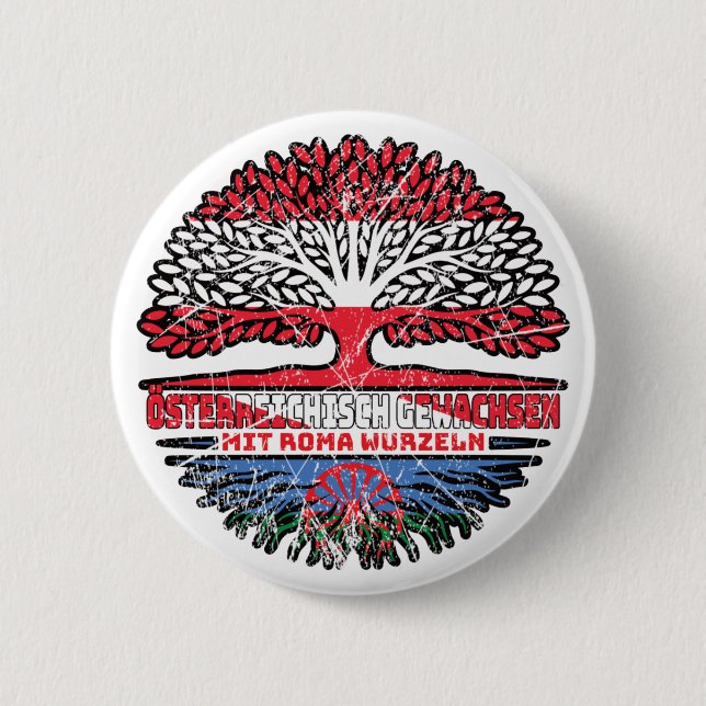 Roma Romani Österreichische Baum Wurzel Button (Front)