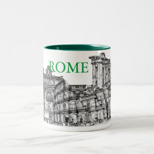 Roma, Rome... travel souvenir gifts Two-Tone Coffee Mug