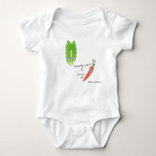 Romaine Calm and Carrot on onepiece Baby Bodysuit