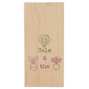 Romaine Calm & Turnip the Beet Wood Flash Drive