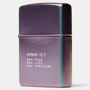 Roman 12:2 New life Christian minimalist Zippo Lighter