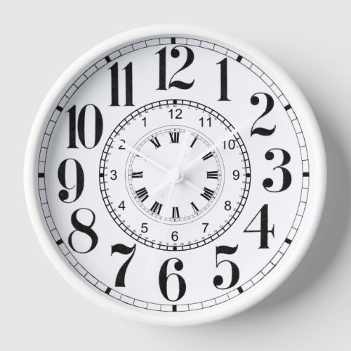 Roman analog backward clock face funny