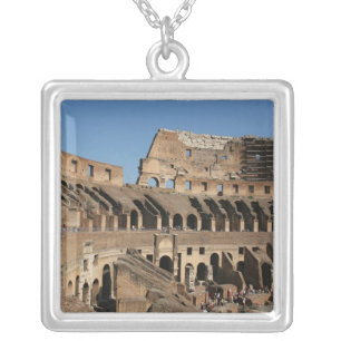 Roman Art. The Colosseum or Flavian 7 Silver Plated Necklace