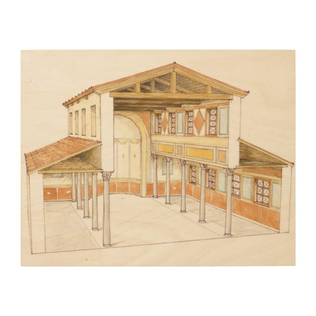 Roman basilica wood wall art (Front)