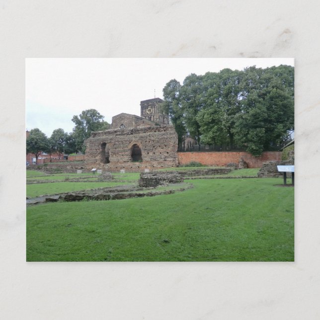 Roman Bathhouse in Leicester, England Postcard (Front)