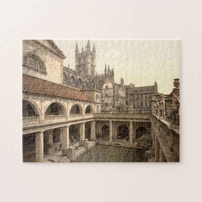 Roman Baths and Abbey, IV, Bath, England Jigsaw Puzzle (Horizontal)
