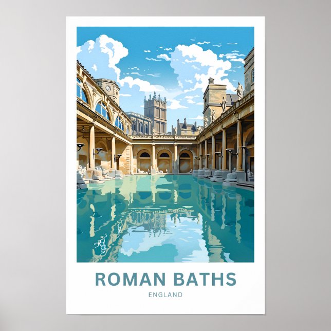 Roman Baths England Travel Print (Front)
