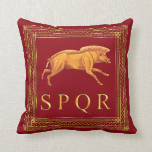 Roman Boar Throw Pillow