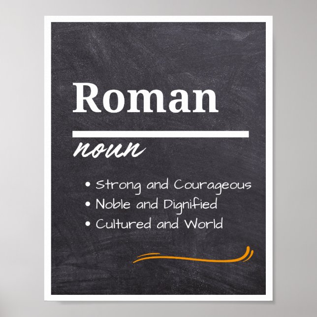 Roman, Boy Personalized Name Definition Poster (Front)