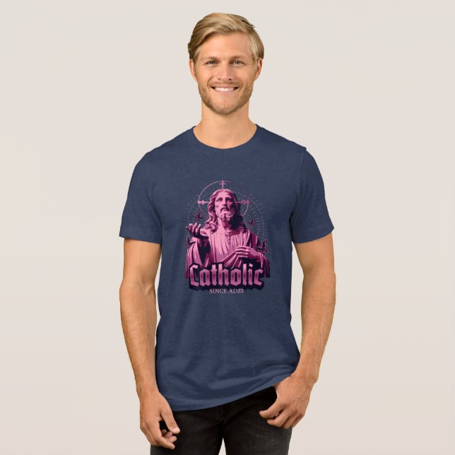 Roman Catholic Church Since 33AD Tri-Blend Shirt (Front Full)