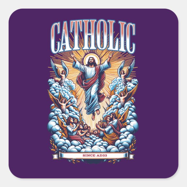 Roman Catholic Church Since AD33 Jesus Christ Square Sticker (Front)