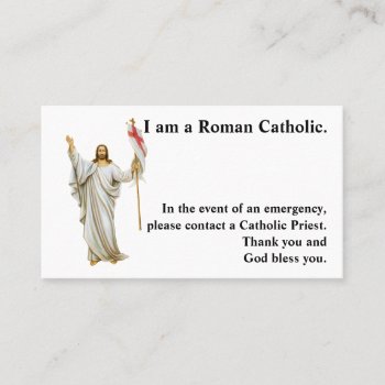 Roman Catholic Emergency Card by jah1usa at Zazzle