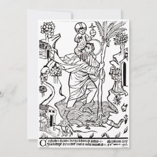 Roman Catholic Saint Christopher Devotional Art Save The Date