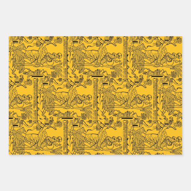 Roman Catholic Saint Christopher Devotional Art Wrapping Paper Sheets (Front)