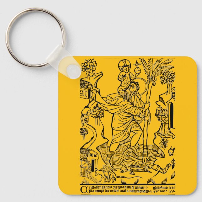 Roman Catholic Saint Christopher  Keychain (Front)