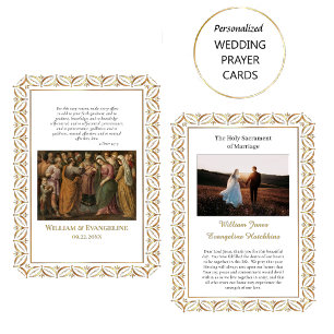 Roman Catholic Wedding Photo Prayer Card